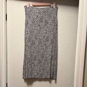Brandy Melville Black and White Animal Print Midi Skirt